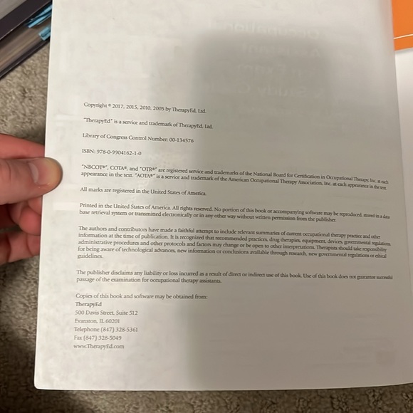 TherapyEd National OTA Certification Exam Review & Study Guise and Course Manual - Picture 2 of 5